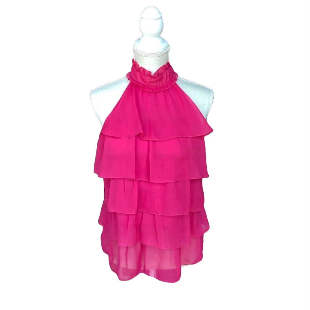 Adiva Ruffled Halter Top • size small